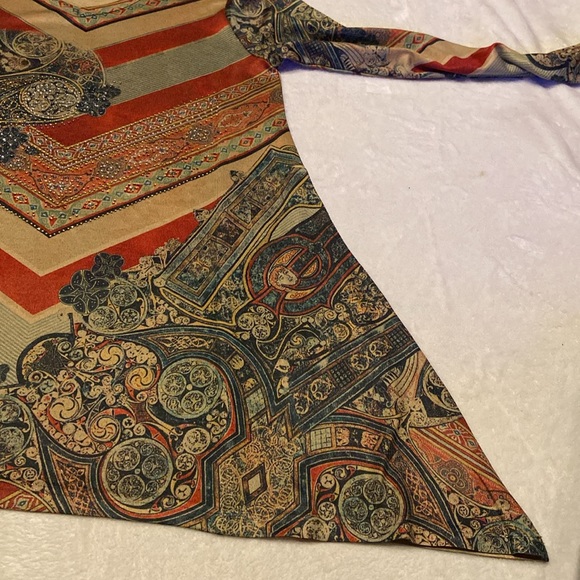 KRISTINE Size M Long Sleeve Tunic Rhinestone Embellished - Picture 10 of 11